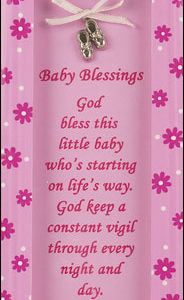 Glass Plaque - Baby Blessings Girl