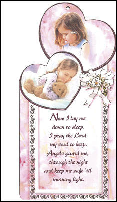 Wood Plaque Baby Girl with Prayer