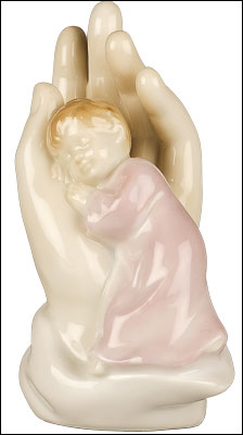 Girl Ceramic Palm of hand Statue