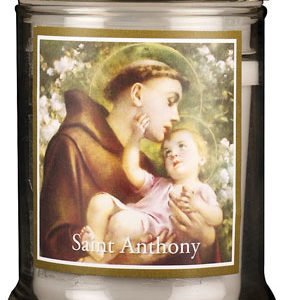 LED Glass Candle Holder Saint Anthony
