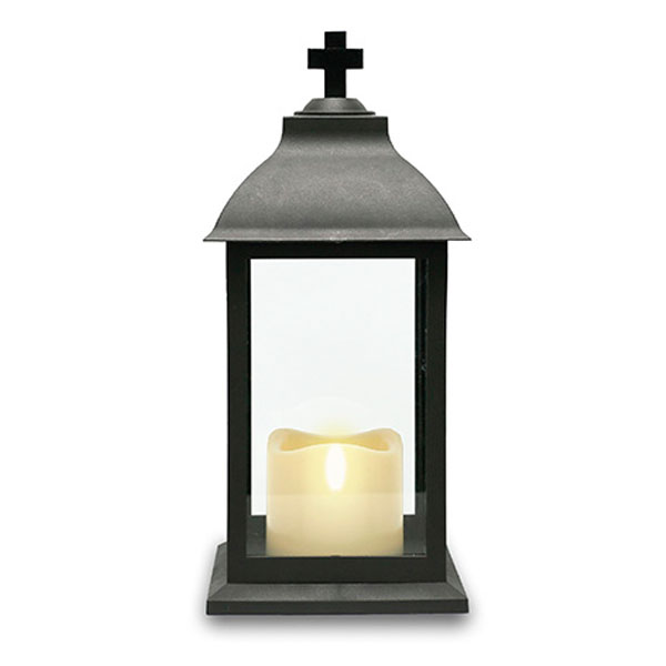 88970-Grave-Lantern-With-Led-Candle—12-inch