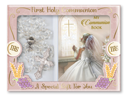C6042 Communion Glass Rosary Girl Prayer Book