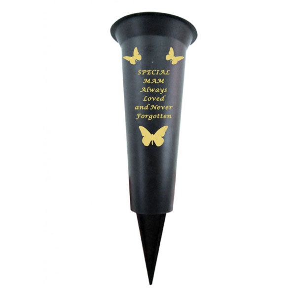 DF13659-Special-mam-plastic-spike-memorial-vase-with-butterfly-decoration.