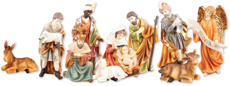 2.5 inch - 11 Figure Resin Nativity Set.