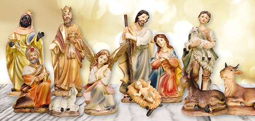 3.5 inch – 11 Figure Resin Nativity Set