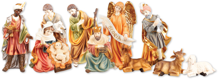 4.5 inch – 11 Figure Resin Nativity Set