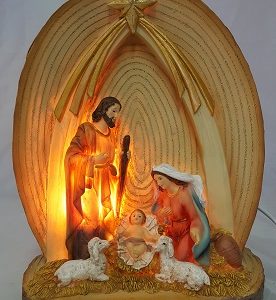 23.5 cm Holy Family Nativity Set With Light.