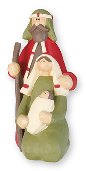 2.25 x 4.25 Inches 3 Figures Holy family Nativity Scene. Handpainted Resin