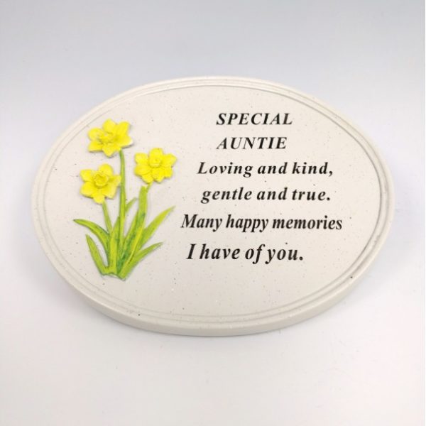 Auntie Daffodil Oval Plaque 1