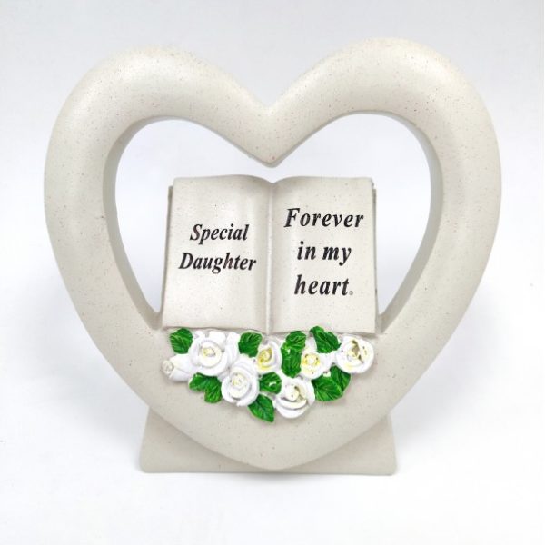 Daughter Book in Heart with White Roses