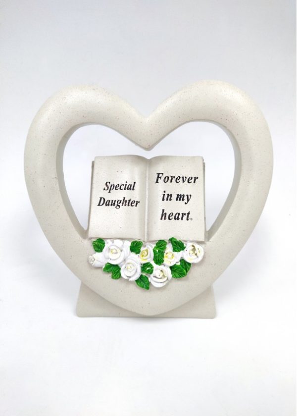 Daughter Book in Heart with White Roses