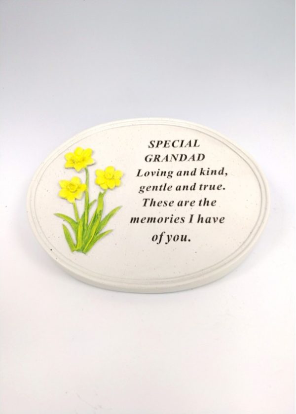 Grandad Daffodil Oval Plaque 1