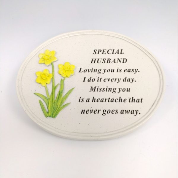 Husband Daffodil Oval Plaque 1