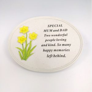 Mum & Dad Daffodil Oval Plaque