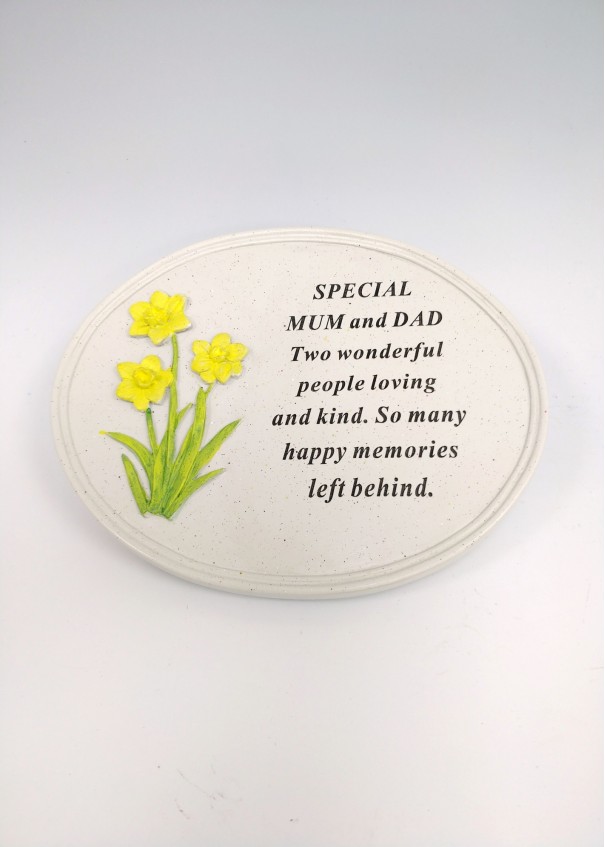 Mum & Dad Daffodil Oval Plaque