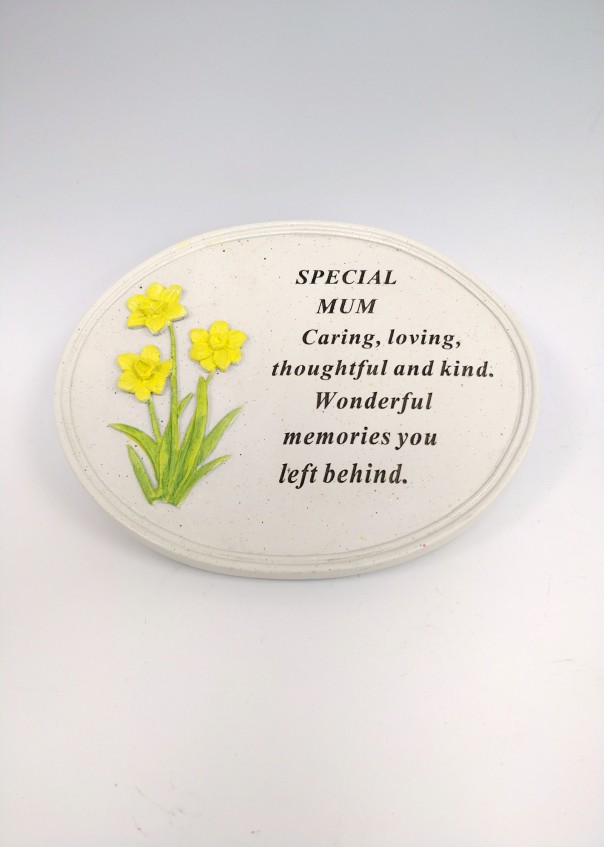 Mum Daffodil Oval Plaque