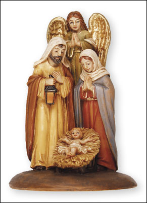 3″ Holy family Nativity Scene. Handpainted Resin