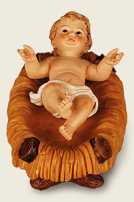 Resin Baby Jesus & Manger 3 ”  1