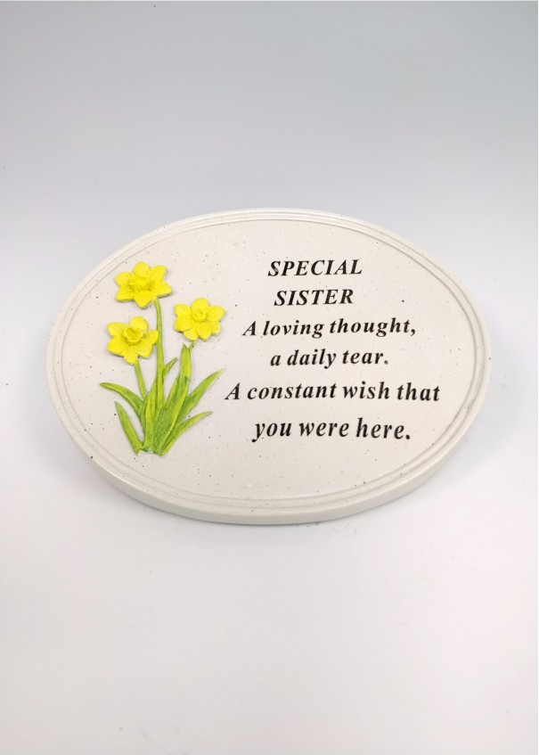Sister Daffodil Oval Plaque