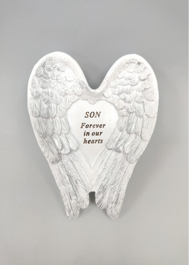 Son White and Silver Angel Wings Stone.