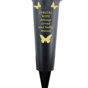 Special Wife plastic spike memorial vase with Butterfly Decoration