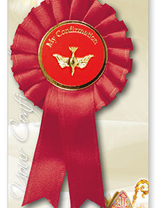 Confirmation Rosette with Metal Dove Motif