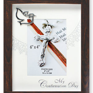 Confirmation Wooden Photo Frame - Brown Finish - Symbolic
