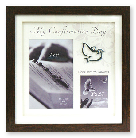 Confirmation Photo Frame - Brown Finish - Symbolic