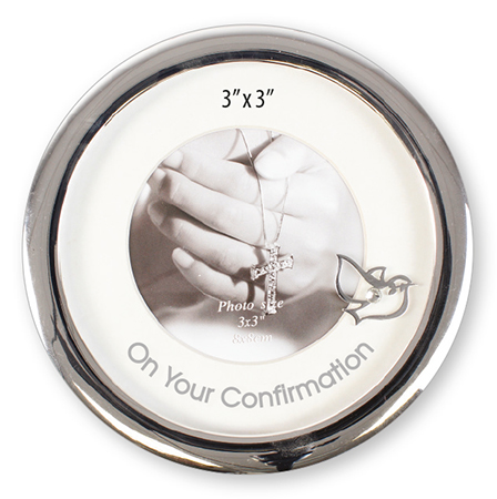 F46606 Confirmation Photo Frame Metal Silver Finish