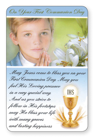 First Holy Communion Prayer Card Boy 1