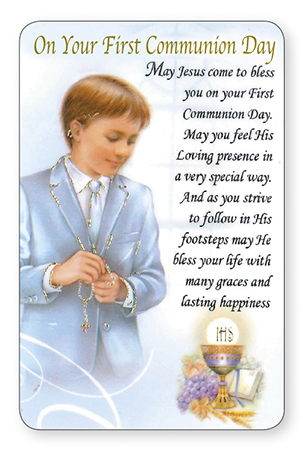 First Holy Communion Prayer Card Boy