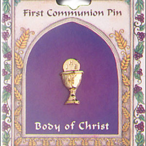 First Communion Chalice Brooch - Gold Colour