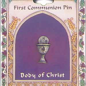 First Communion Chalice Brooch - Pewter Colour