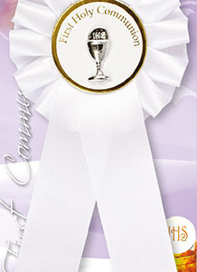 First Communion Rosette with Raised Chalice Motif
