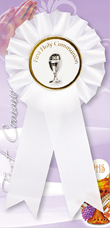 First Communion Rosette with Raised Chalice Motif 1