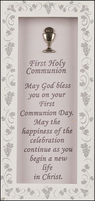 First Communion Glass Plaque - Symbolic