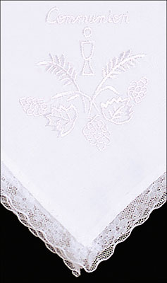 Girls White Communion Handkerchief 1