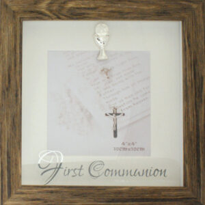 First Communion Photo Frame Wood Finish