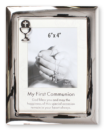 First Communion Photo Frame Polished Silver Finish