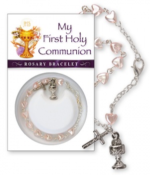 Communion Rosary Bracelet Glass 1