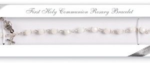 Communion Rosary Bracelet - Acrylic AB - with Chalice & Crucifix