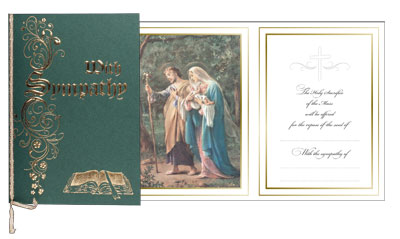 2166 Mass Card with Ribbon Green Cover