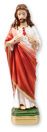 5541 8.5 inch Plaster Statue Sacred Heart