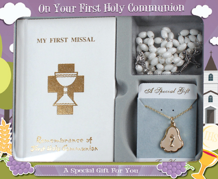 C5207 Communion Gift Set White Symbolic