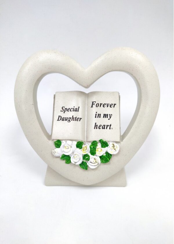 Daughter book in heart with white roses – DF17853