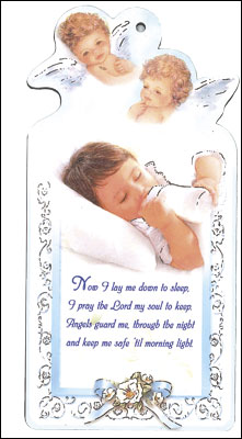 3554 Wood Plaque Baby Boy with Prayer