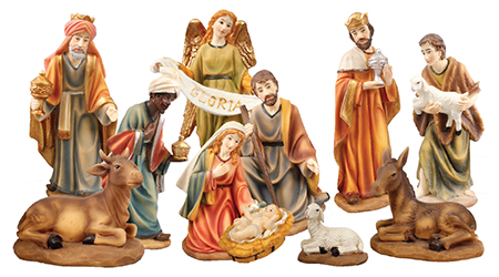 € 45 – Nativity Set Resin11 Figures 4.5 inch -89323
