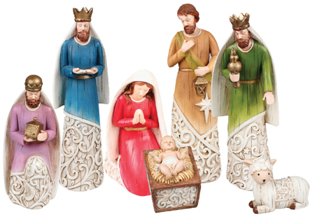 € 65 – 8 Inch 7 Figure resin Nativity Set – 89416