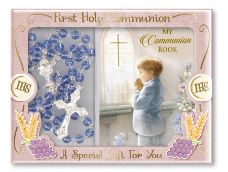 C6041 Communion Glass Bead Blue and Prayer Book