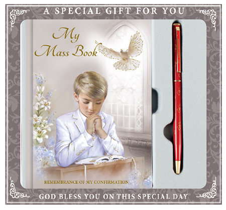 F575 Confirmation Gift Set Boy Book & Pen